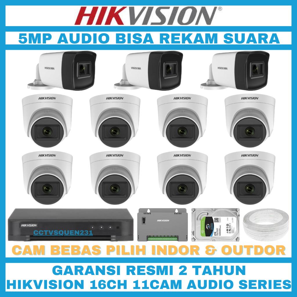 PAKET CCTV HIKVISION 5MP 16 CHANNEL 11 CAMERA TURBO HD KAMERA CCTV KOMPLIT