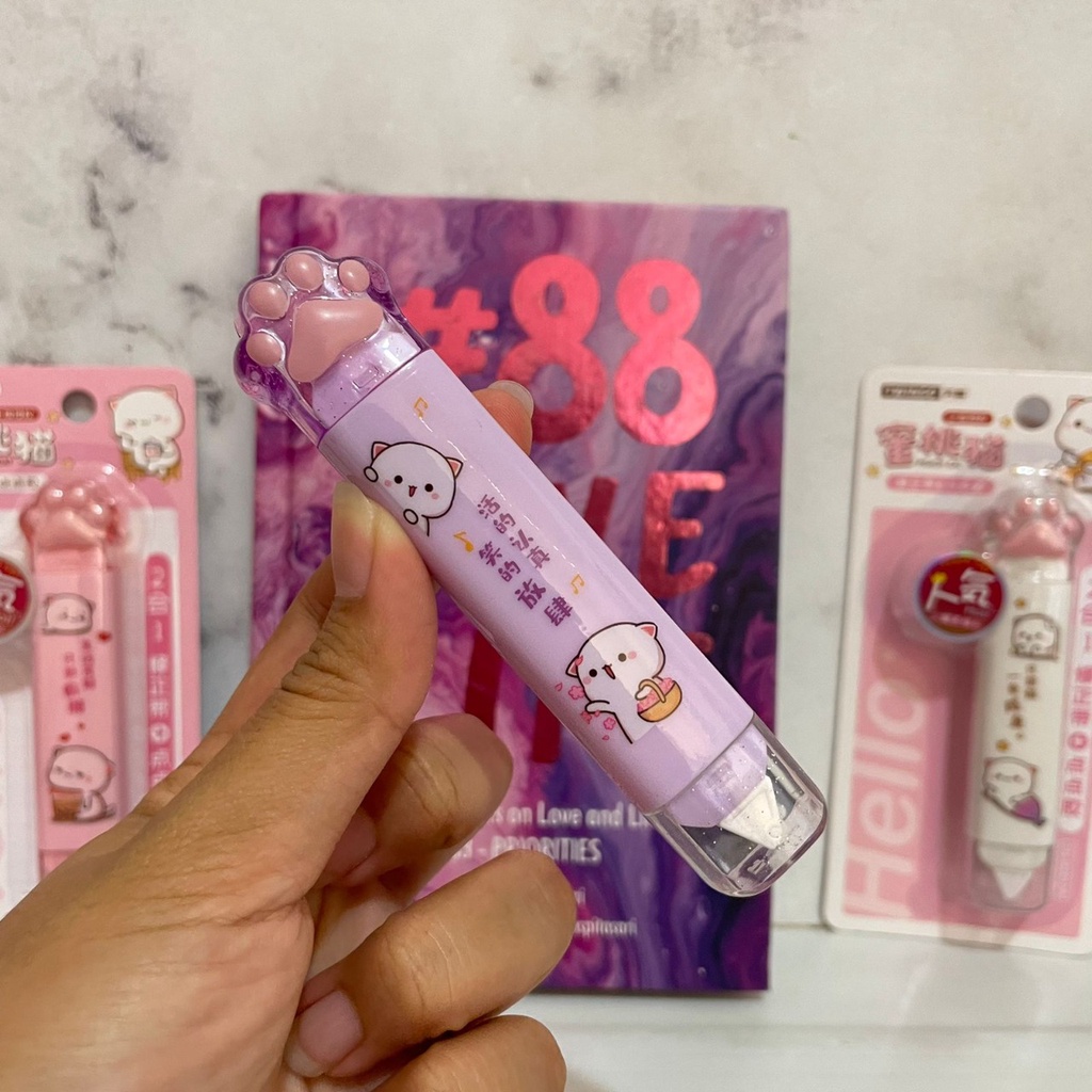 

CORRECTION TAPE CAKAR KUCING TWINGO SUPER CUTE 2IN1 SET AND GLUE TAPE TIPEX LUCU ADA BENTUK CATPAW NYA READY 3 WARNA SOFT STATIONARY FANCY BEST QUALITY BISA COD DAN GROSIR