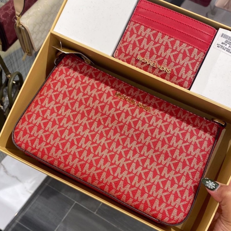 ORIGINAL 100% TAS MK SET MK GIFTABLE SHOULDER BAG WITH CARD HOLDER BOXED SET