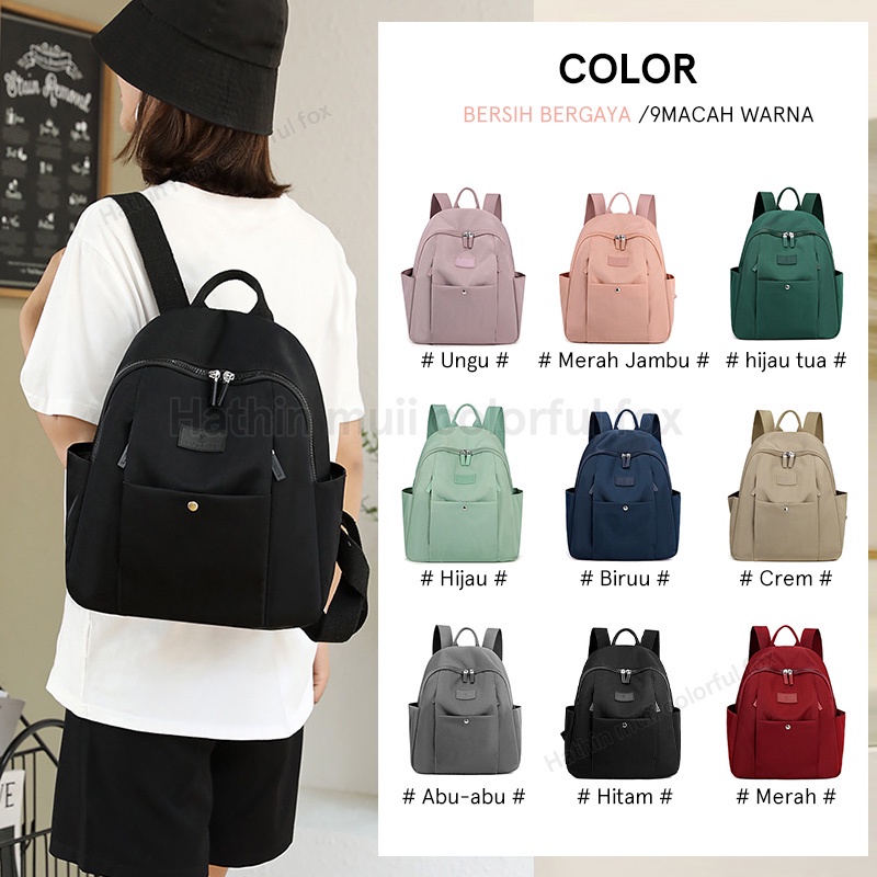 COLORFUL FOX 0491 Tas Ransel Wanita Backpack Wanita Remaja Tas Anti Air WATCHKITE BAEOS laptop 14 inci