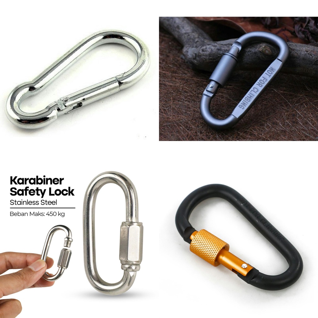 Xinda Karabiner Safety Lock Stainless Steel Carabiner Gantungan tas aluminium Camping hiking