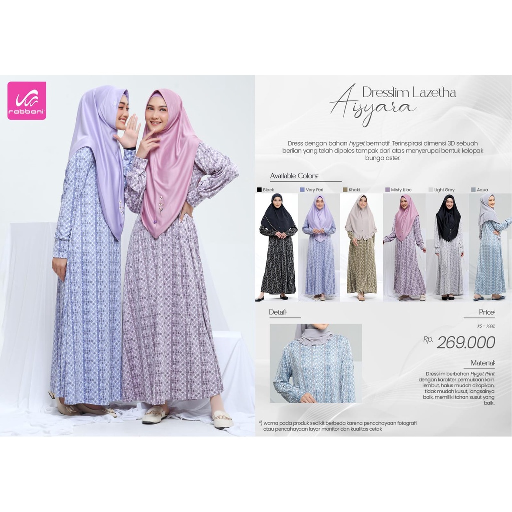 DRESSLIM LAZETHA AISYARA RABBANI - GAMIS RABBANI LAZETHA AISYARA