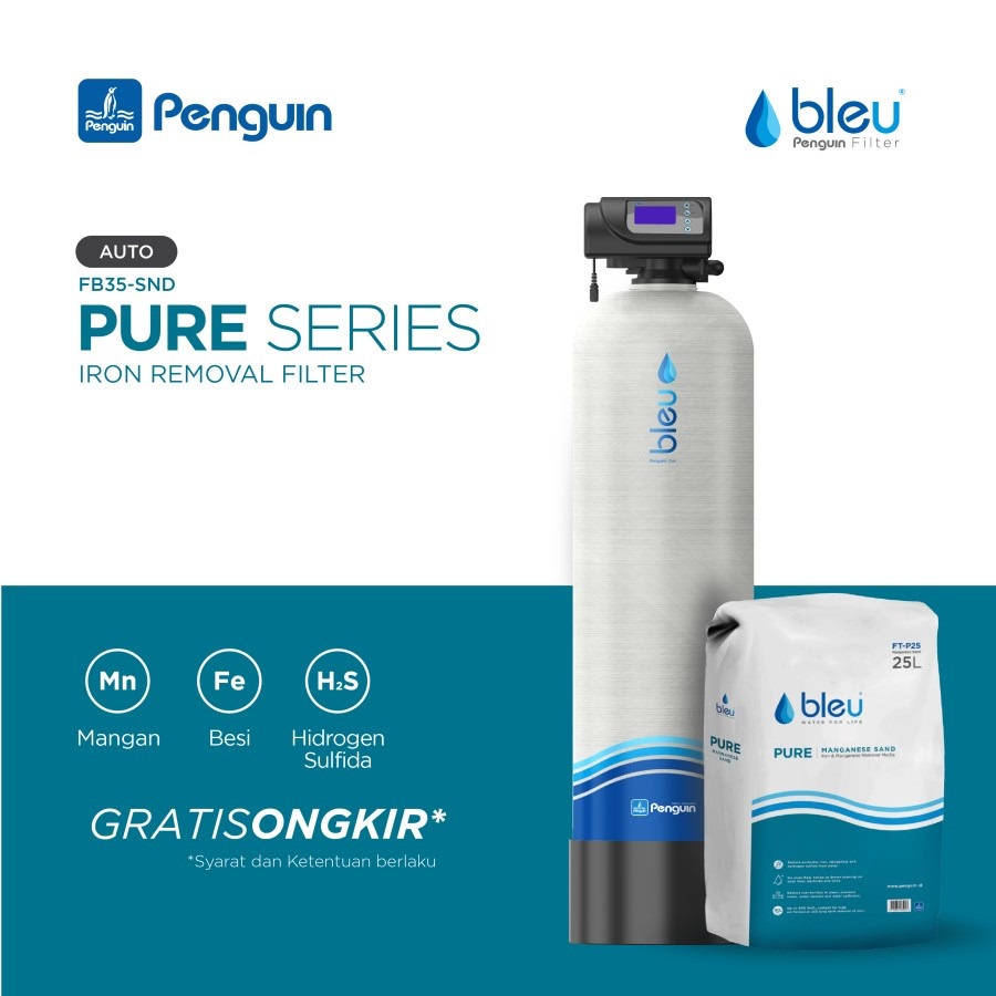 Bleu Penguin Water Filter / Filter air FRP 1035 Automatic Manganese