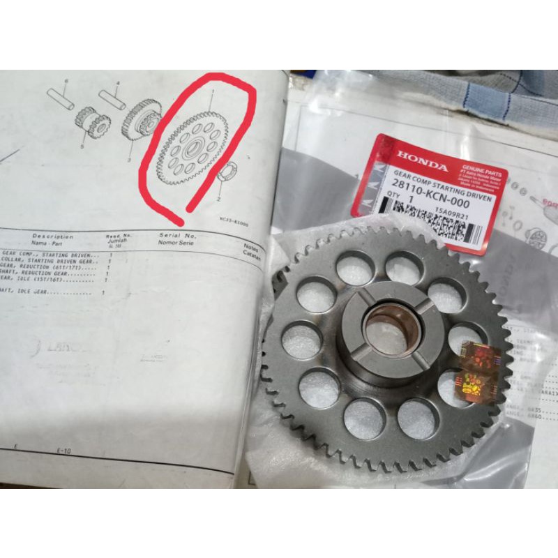 Gear Comp Starting Driven 56T Atau Gear Starter Besar Honda Tiger Lama Tiger Revolution Megapro Lama