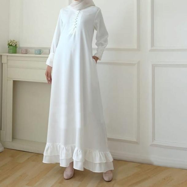 FREE ONGKIRGamis Putih Polos Dewasa Gamis Syari Gamis Warna Putih Remaja terbaru 2022 Baju Muslim Termurah Gamis Busui Jumbo Terlaris / Fashion Muslim Busana Premium Terbaru 2022 Baju Putih Wanita|RA1