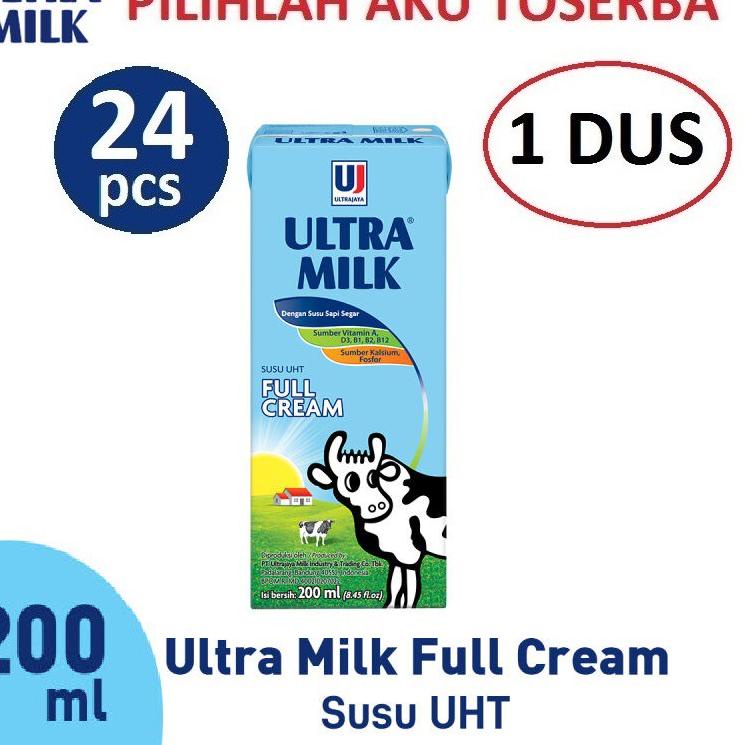 

[PRODUK 99THZ] Susu Ultra Full Cream - 200 ml - (1 DUS ISI 24) NIS