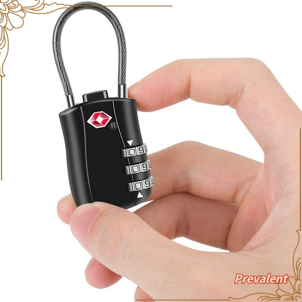 Preva TSA Customs Lock High Security Kunci Koper Kabel Portable Kunci Kombinasi Pintar