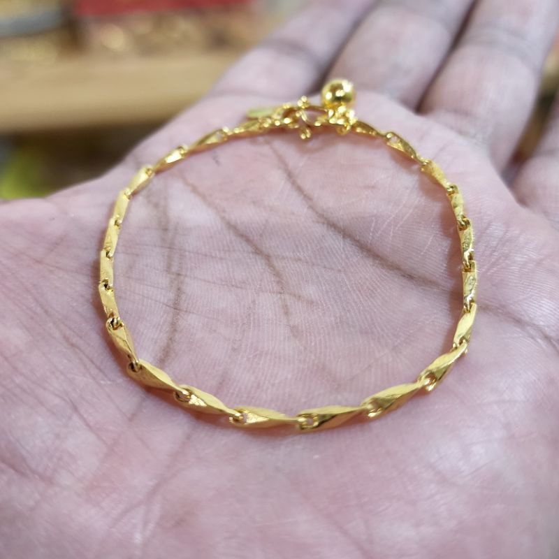 Gelang Padi Halus Lapis Emas Kuning 24k