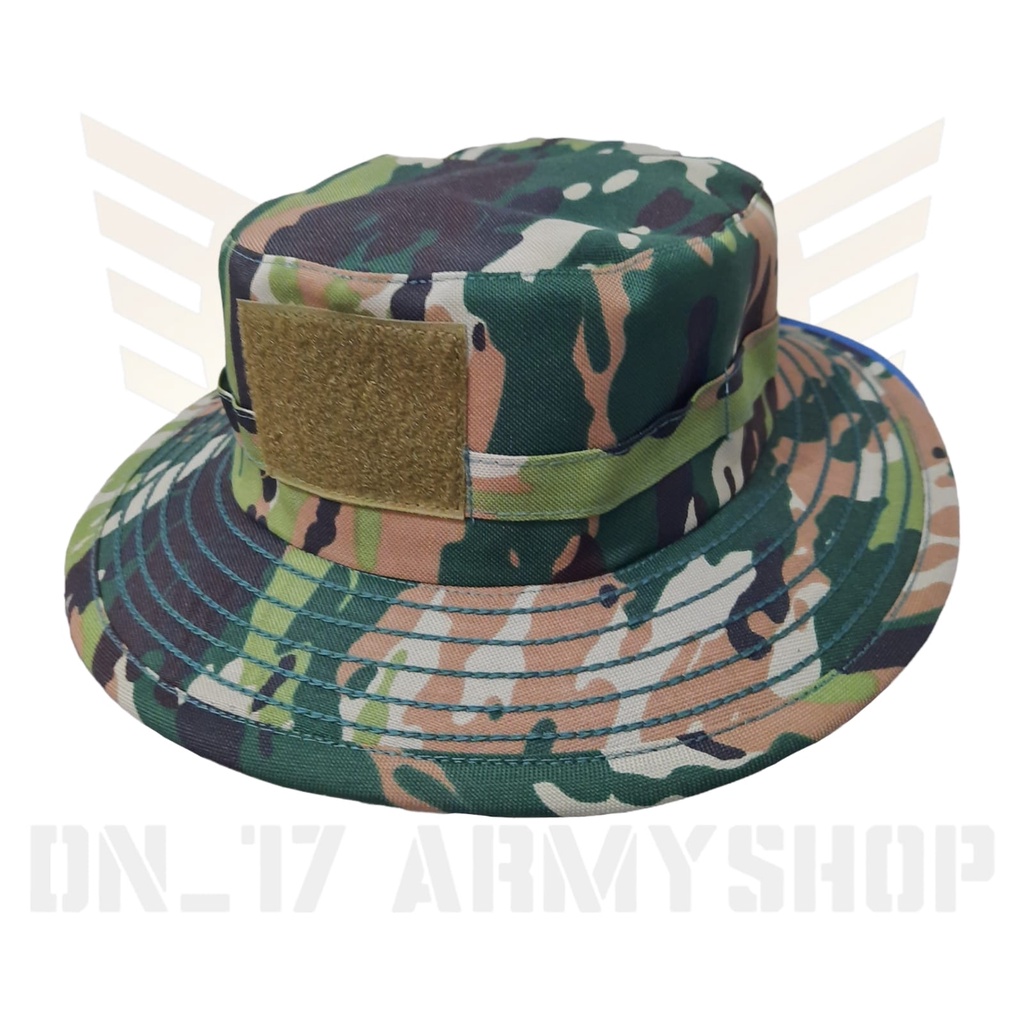 Topi Rimba Loreng Kasad / NKRI + Kawat Velbed Cerah Terbaru