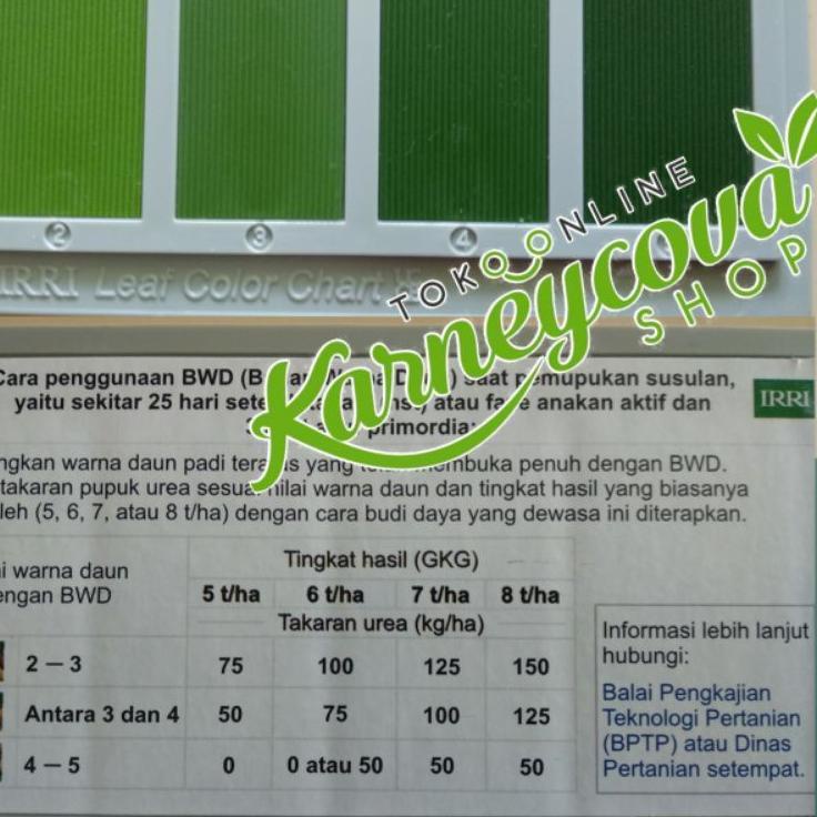 Import Original% Bagan Warna Daun (BWD) untuk padi ONG3