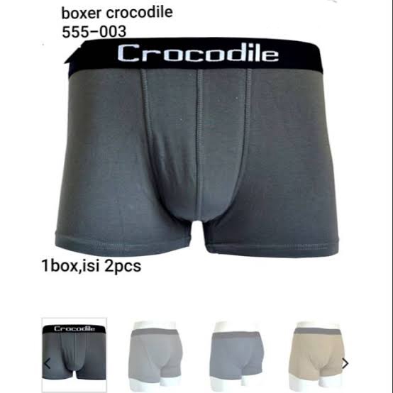 1 Box isi 2 Pcs Celana Dalam Boxer Crocodile 555 003 - CD Boxer Pria