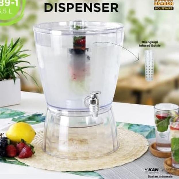 Sale Dispenser +Infused 6,5 Liter / Wadah Minuman Galon Golden Dragon 889-1