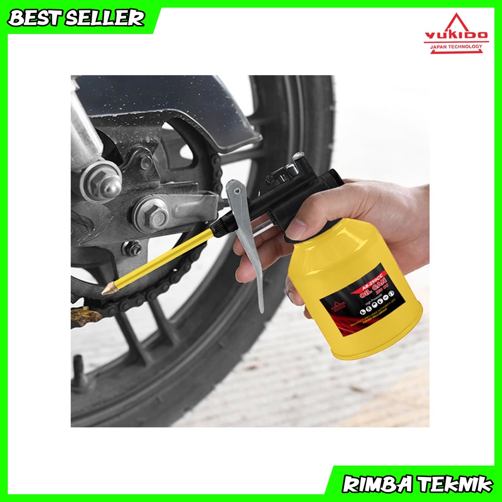Oil Can 250cc Alat Pelumas Pompa Oli Selang Fleksibel Oil Can Gun Kaleng YUKIDO