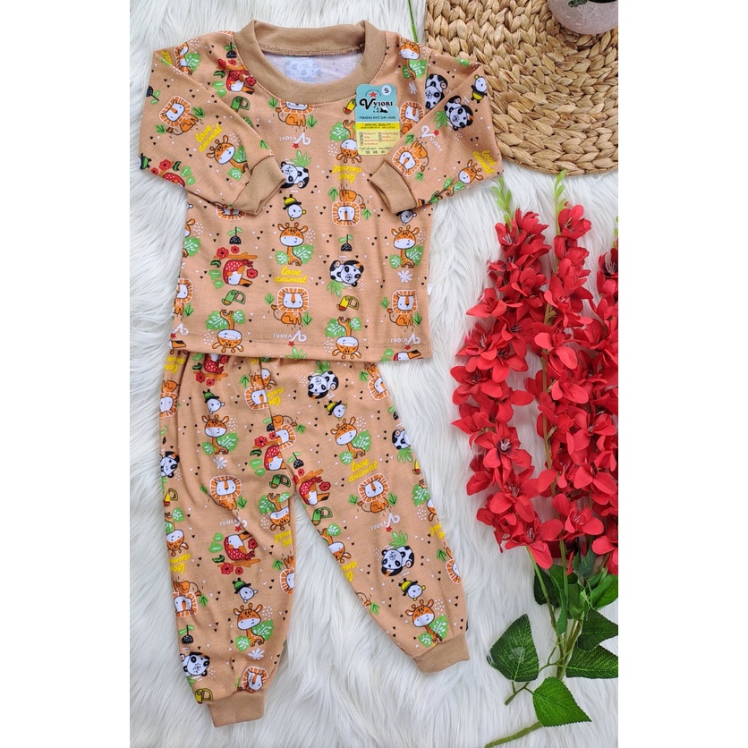 stelan baju bayi laki laki perempuan lucu murah motif PRINTING VIORI PANJANG S,M,L,XL (motif 2 random)