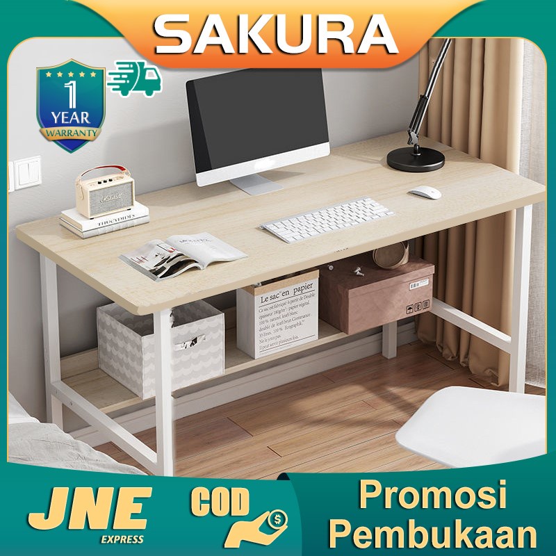 Weyon Sakura Meja kantor Meja komputer meja kerja meja belajar Meja Meja rias persegi panjang Meja kamar tidur sederhana Dengan partisi (A160 120cm✖45cm)