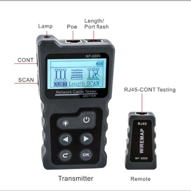 Noyafa Nf-8209 Alat Tester Kabel Lan Cat5 Cat6 Dengan Display Lcd