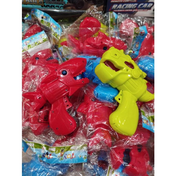 MAINAN ANAK TEMBAK BATRE KARAKTER DINOSAURUS DAN HIU SHARK NYALA SOUND LAMPU