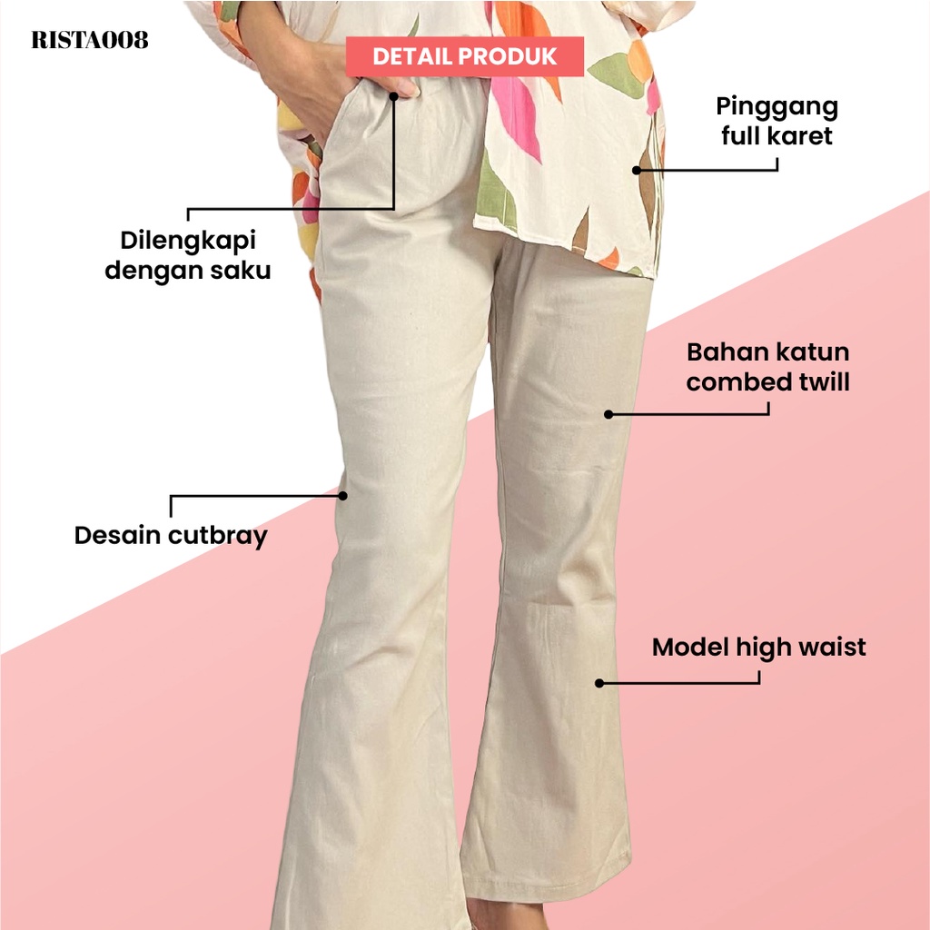 Cutbray Combat Premium Basic Highwaist Pants Celana Panjang Wanita Bahan Premium