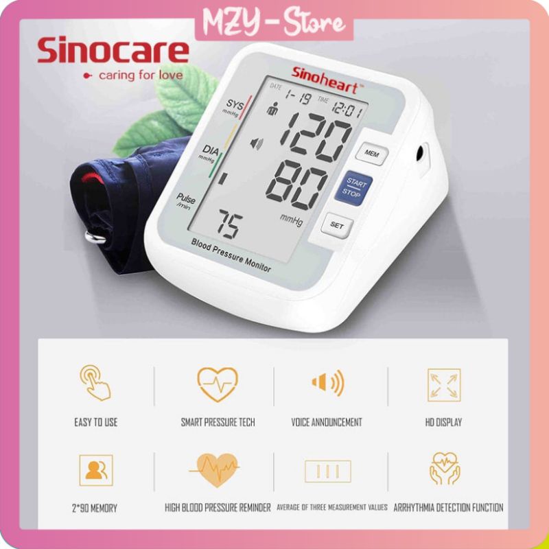 Sinocare BA801 Tensimeter Digital Otomatis Original Sinocare Garansi 1 Tahun