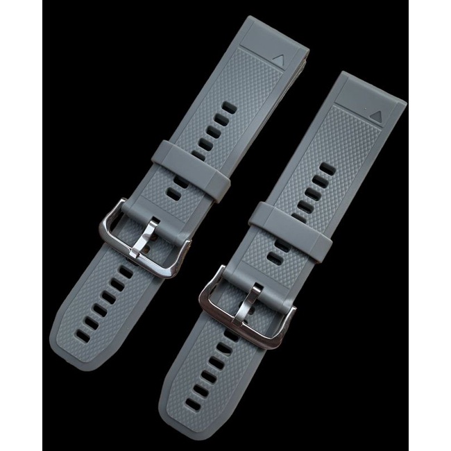 Strap Tali Jam Tangan Rubber Abu abu Lembut Size 24MM