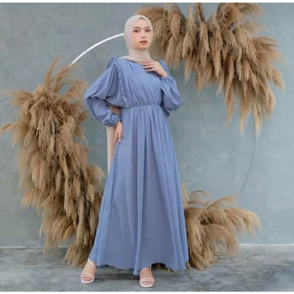 Gamis wanita remaja cey crinkle terbaru abqari olshop