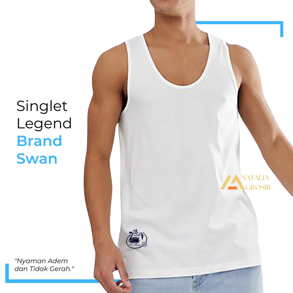 Singlet Legend Brand Swan Kaos singlet Pria Ukuran 34-48