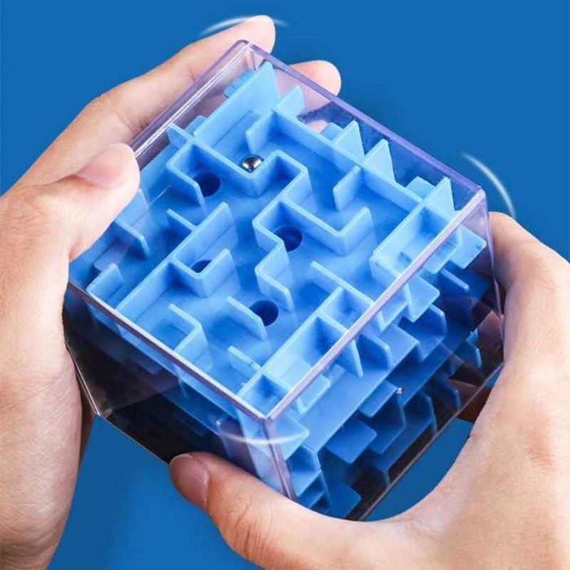 UainCube 3D Maze Labyrinth Speed Puzzle Cube - 6173 Biru Mainan Anak Edukasi Melatih Kecerdasan Otak dan daya ingat bisa untuk Kado Hadiah present
