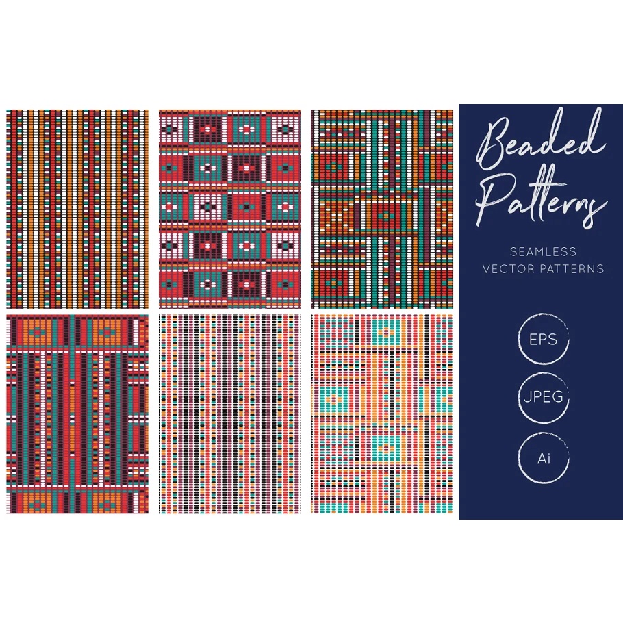 Bead Effect Tribal Seamless Patterns