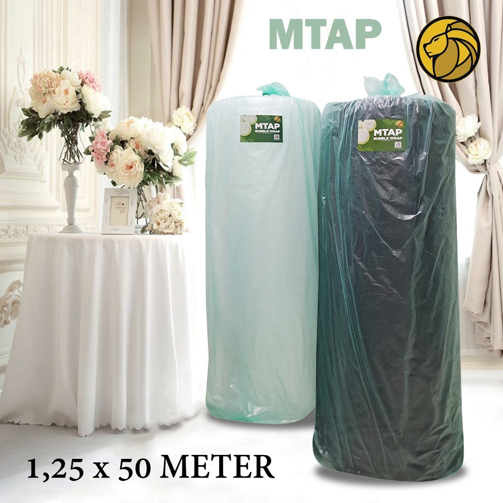 

1 Roll Bubble Wrap MTAP 1,25 x 50 Meter Bening Hitam Putih 1 Gulung
