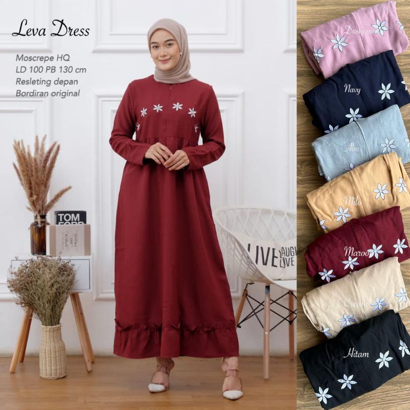 Gamis Wanita Moscrepe XL - LEVA DRESS //JF654