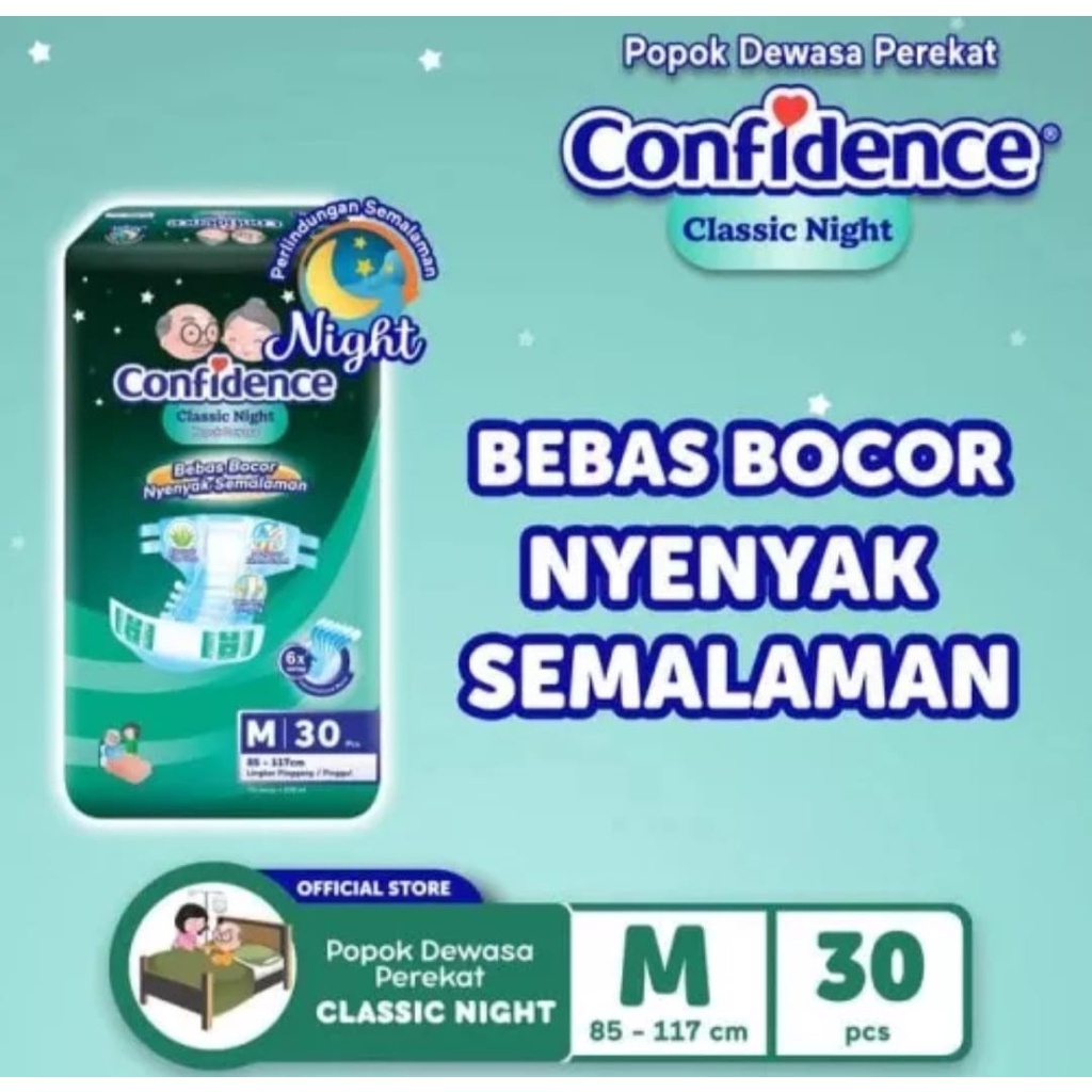 Popok dewasa Confidence Popok Perekat Classic Day/ Night M30 L 30 XL30