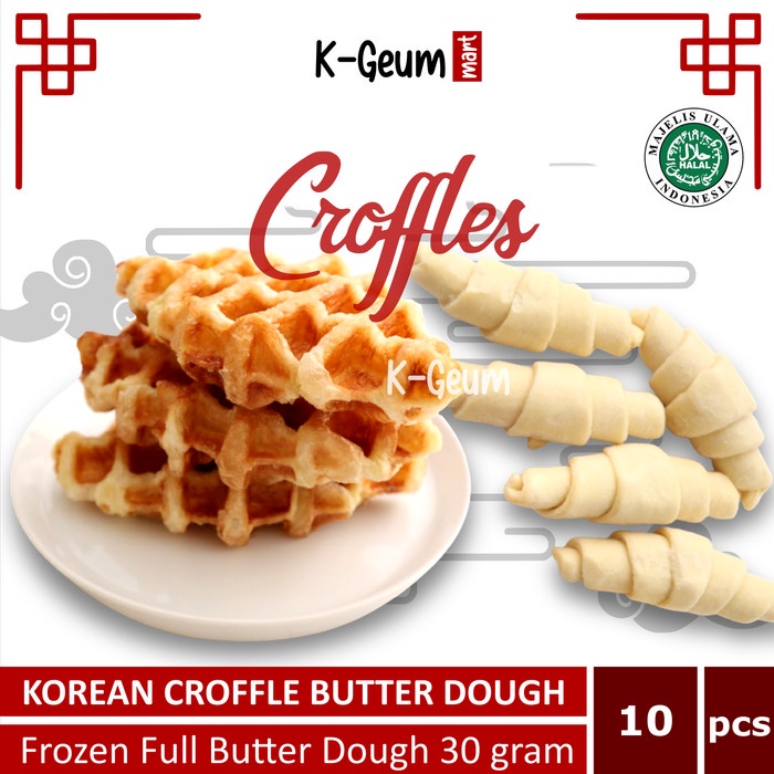 

CROFFLE Croissant Dough Frozen FULL BUTTER Halal 30gr isi 10 pcs