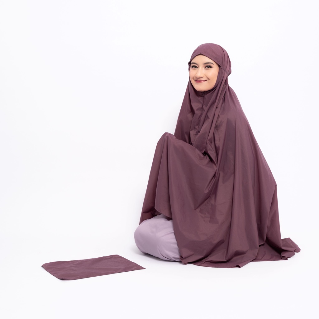 ALIF MUKENA MINI TWO TONE PARASUT PREMIUM KOREA TRAVEL - CHERRY PURPLE ( MKN-338 )