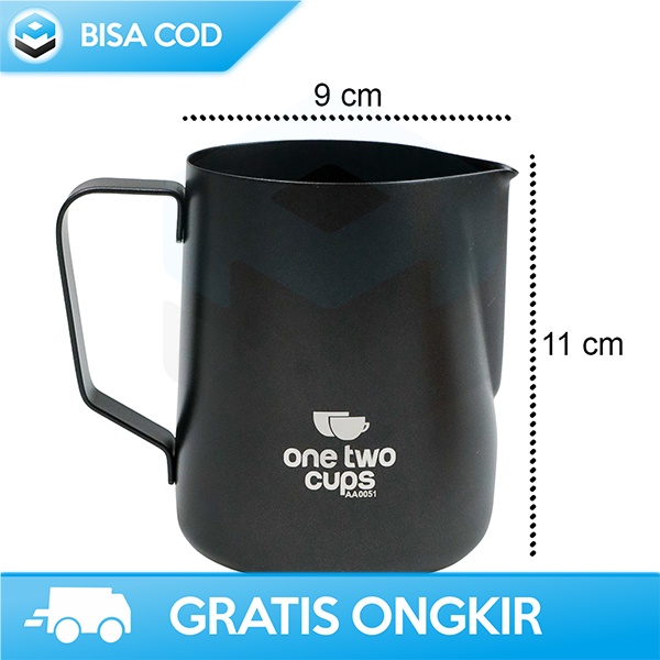 MILK JUG ESPRESSO 350ML 600ML ONETWOCUPS GELAS LATTE ART MINIMALIS