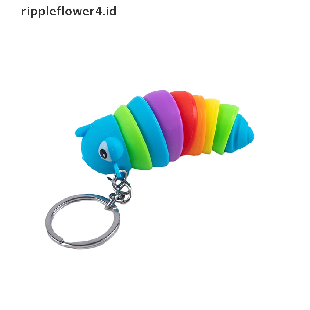 {rippleflower4.id} Mainan Pereda Stres Rantai Kunci Caterpillar Bergerak Mata Besar Lucu Mainan Deion Caterpillar Liontin Anti-Kecemasan Meja Kantor Mainan Hewan Peliharaan~