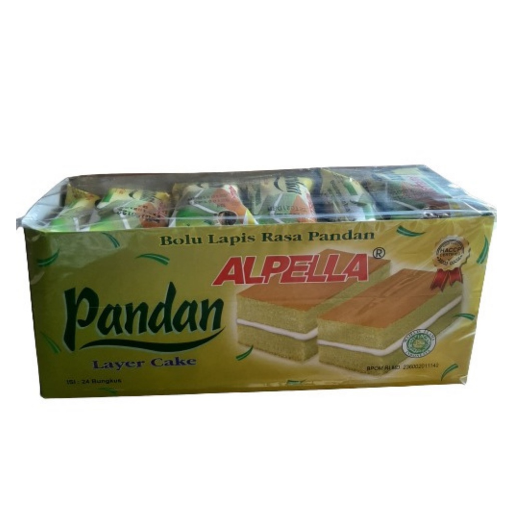 

Bolu Alpella Pandan Coklat 1 kotak isi 24pcs