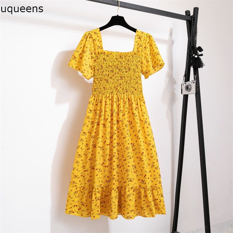 ready stock Dress smock floral bohemian lengan pendek terbaru 3 warna