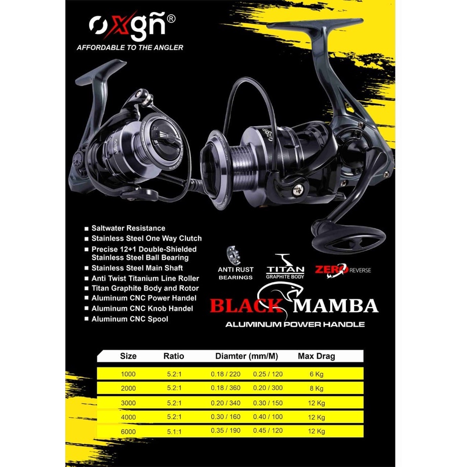 Reel SPINNING OXGN BLACK MAMBA SALTWATER GAME