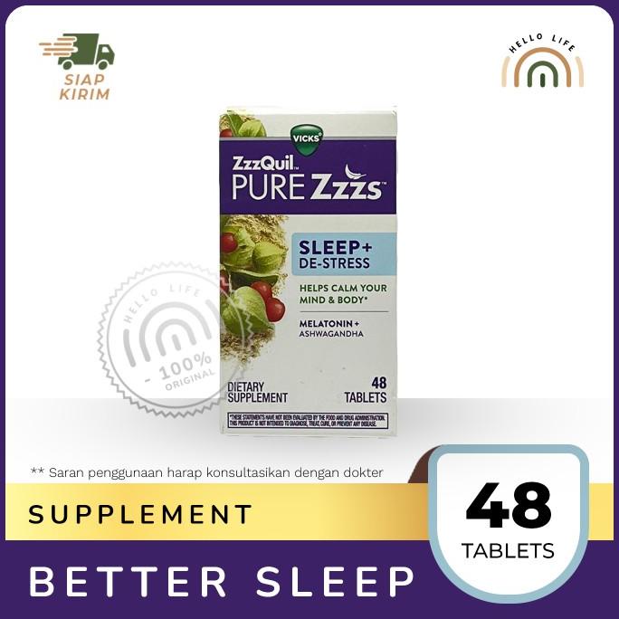 Jual Zzzquil Pure Zzzs DeStress & Sleep Melatonin + Ashwaganda 48 Tab Shopee Indonesia