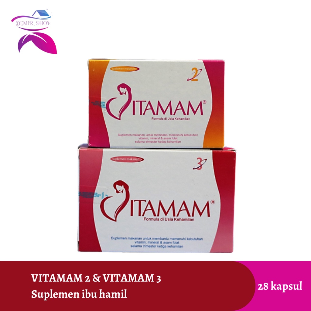 Vitamam 2 / Vitamam 3 / Asam Folat / Suplemen Ibu Hamil - 28 Kapsul