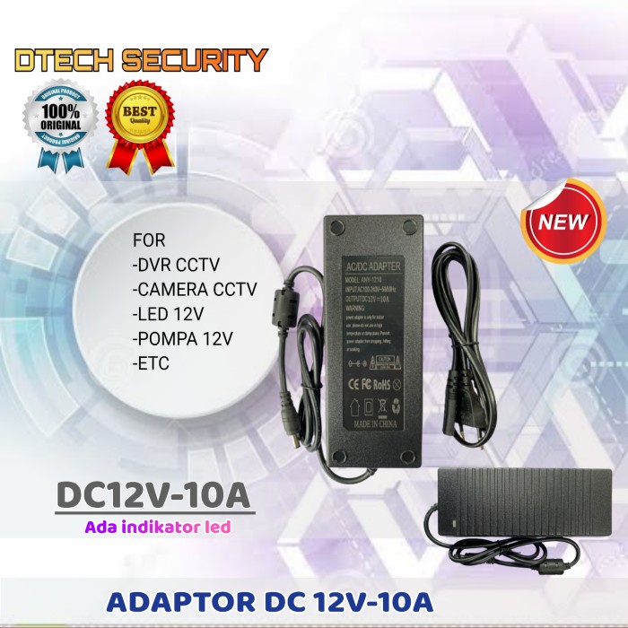 Adaptor Adaptor 10 Ampere Dc 12Volt Adaptor Dc 12V -10A Ada Led Best Product