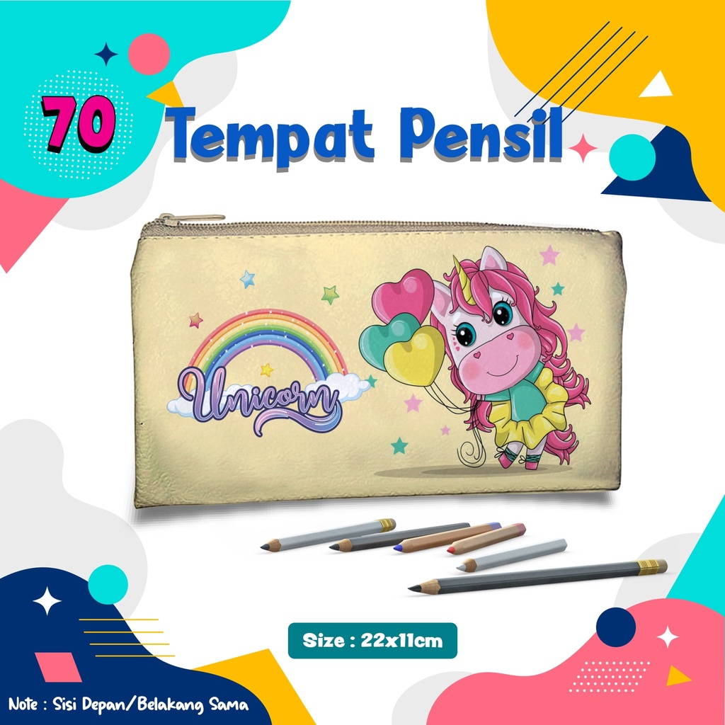 

Tempat Pensil UNICRON Kode.70 Pencil Case Dompet Pouch Kostak Kotak Custom nama dan foto