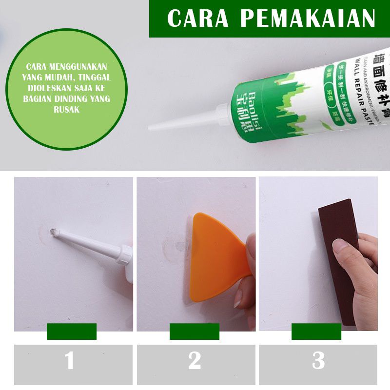 NEW Magic Wall Repair Pasta Dempul Penambal Dinding Bocor Tembok Retak Super