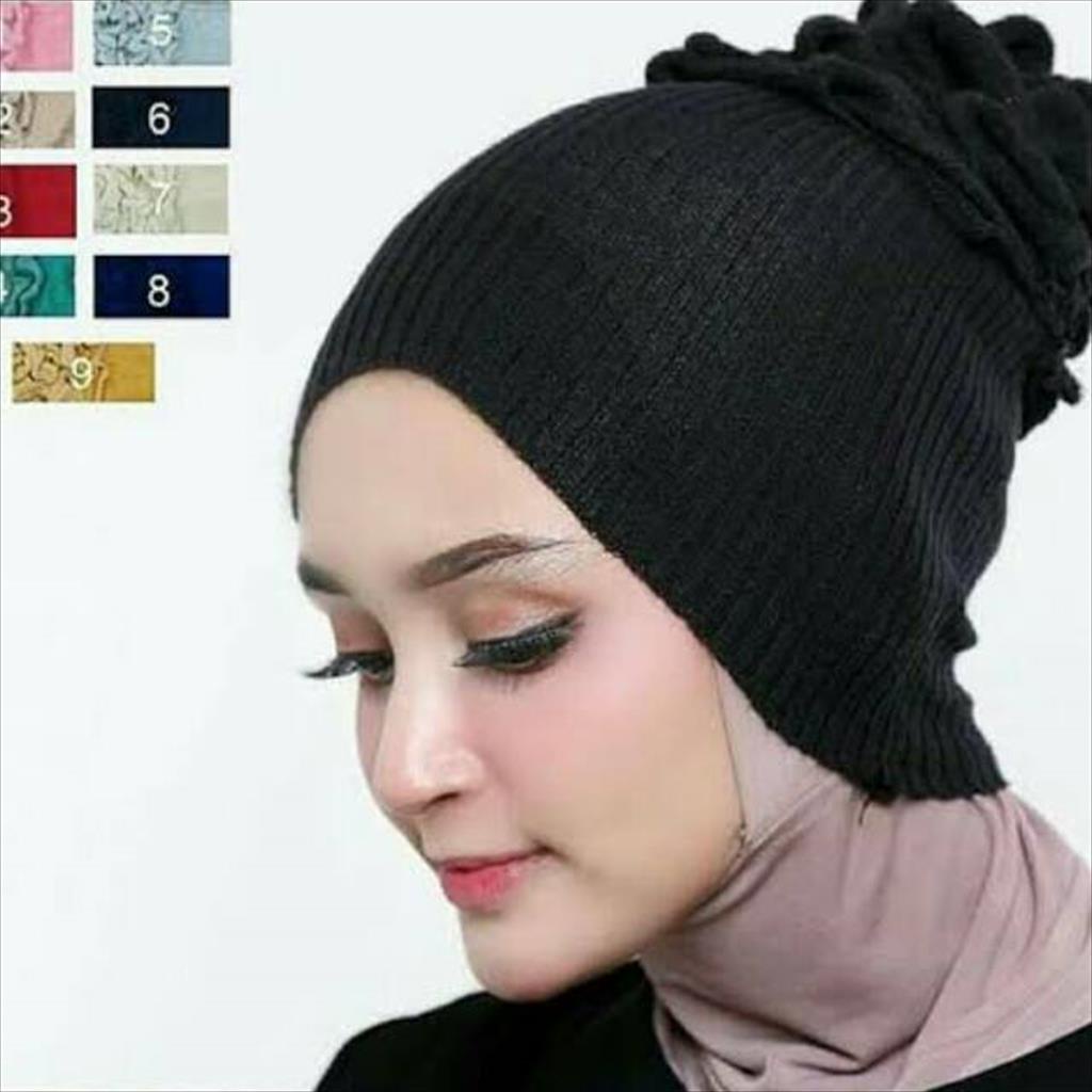 LS 867. Ciput rajut konde Inner Dalaman Hijab Kerudung Kupluk Cepol anpus