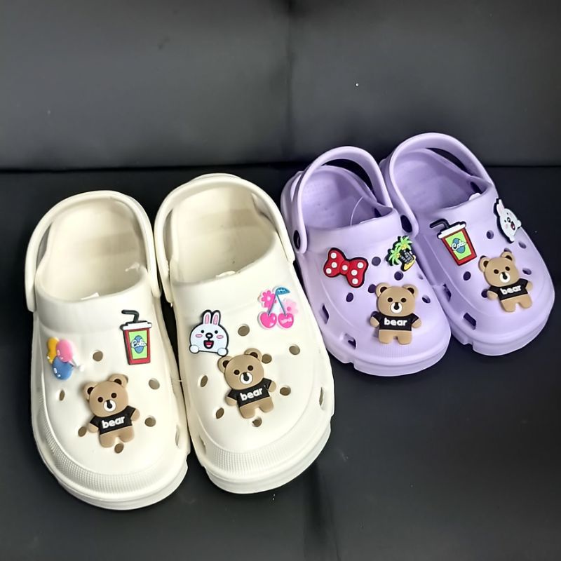 Sandal Baim Fuji Anak Perempuan Sandal Karet Anak Cewek Terbaru Sendal Crocs Kekinian Viral