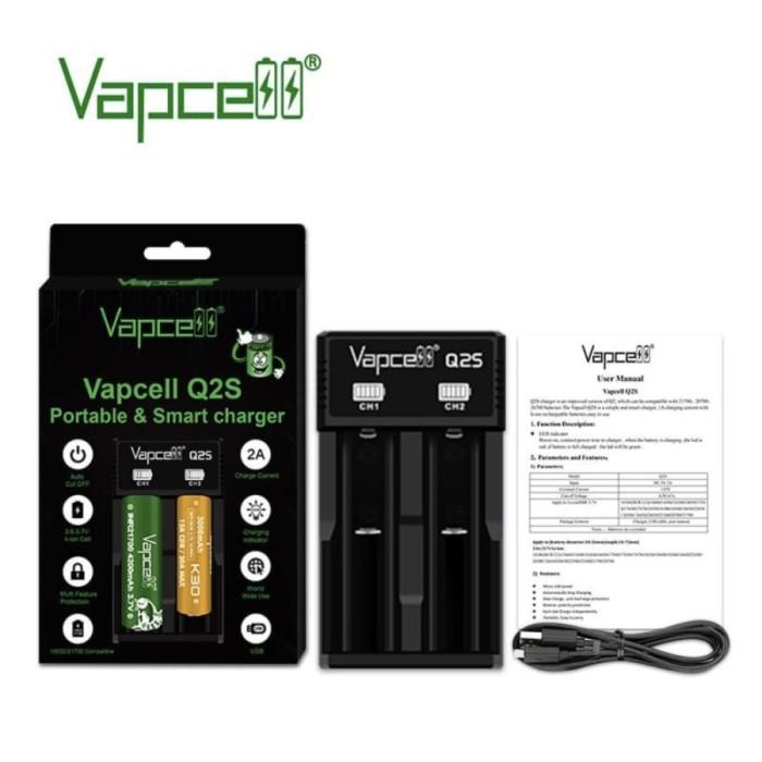 Authentic Vapcell Q2S Battery Charger | Baterai Batre 18650 21700 Cas