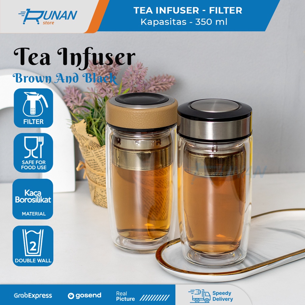 Botol Minum Teh Saringan 350ml Tea Bottle Infuser - Tumbler Infuser