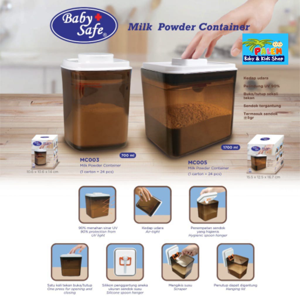 Baby Safe Milk Container Premium Quality MC003/ Wadah Susu 700ml dan 1700ml