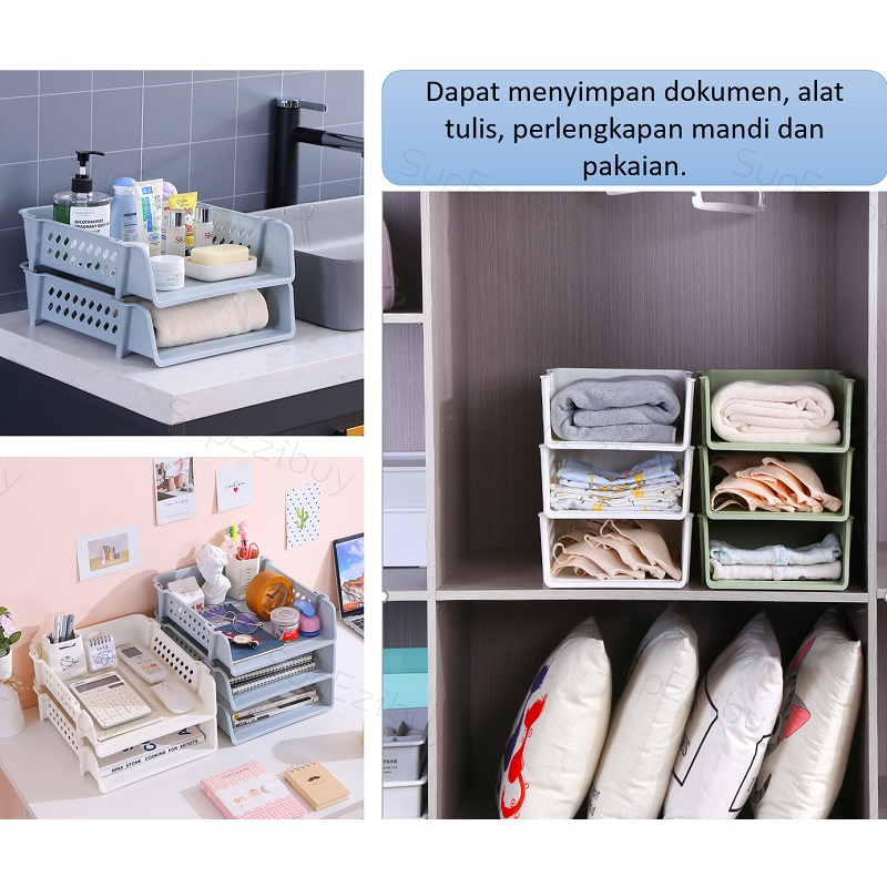 Rak Meja Tempat Rak Baju Kamar Mandi Rak Kosmetik File Organizer Rak Meja Serbaguna Rak Dokumen