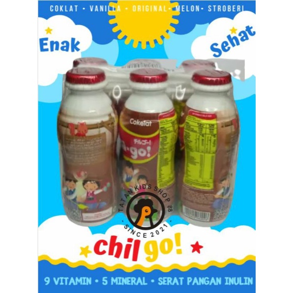 

DA Morinaga Chil Go UHT Isi 6 Botol Coklat Strawbery Vanila Melon